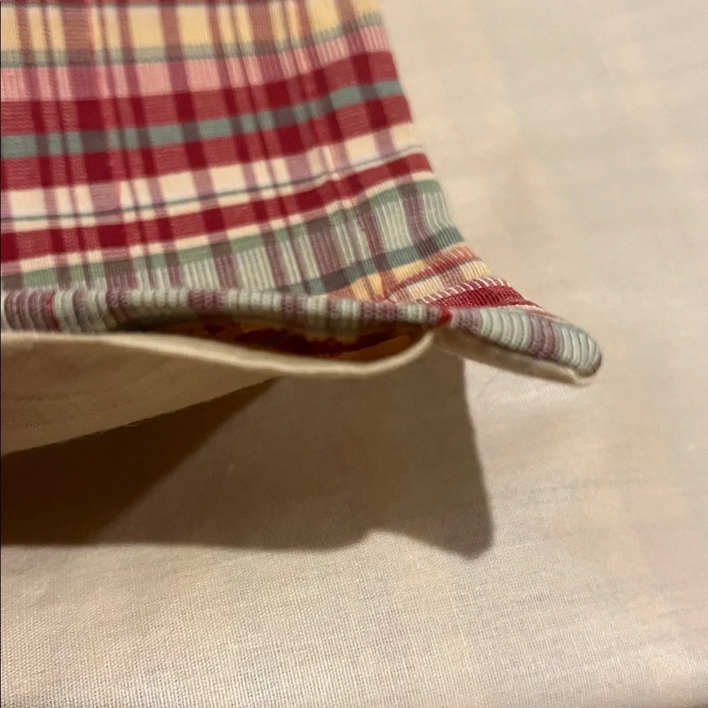 Country Red Yellow & Green Plaid Folded Design Lined Curtain Panel, 26.5